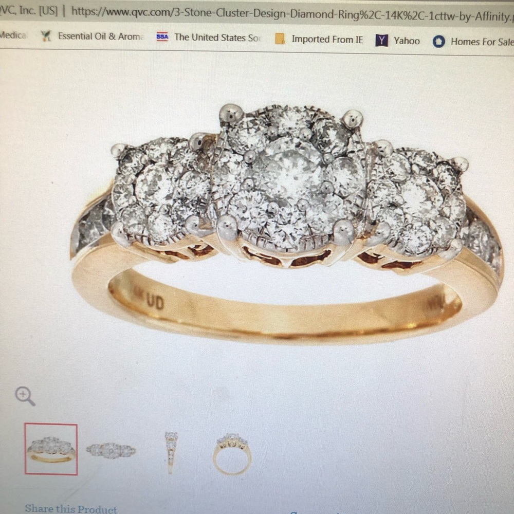 Affinity 1 cttw Genuine Diamond Yellow Gold sz 5.5 - Picture 6 of 7